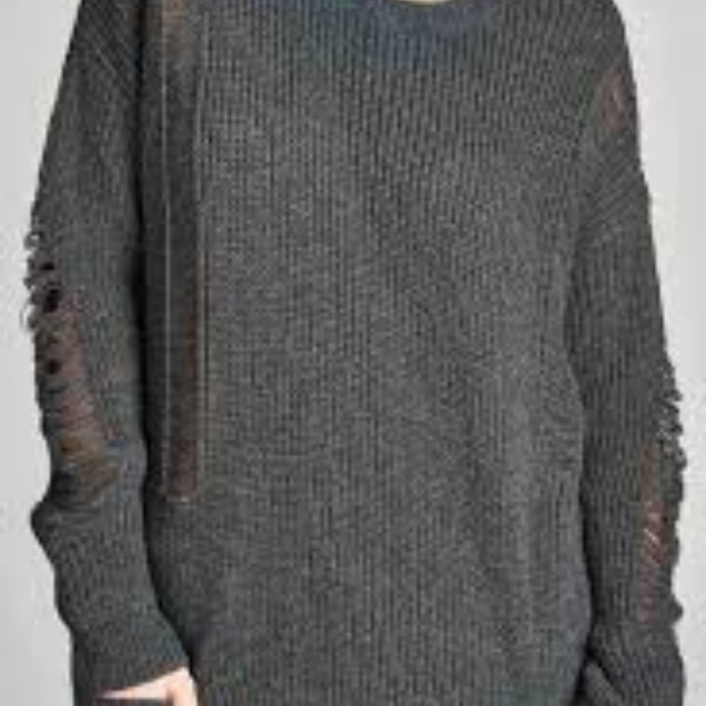 DISTRESSED TUNIC SWEATER - Picture 3 of 3